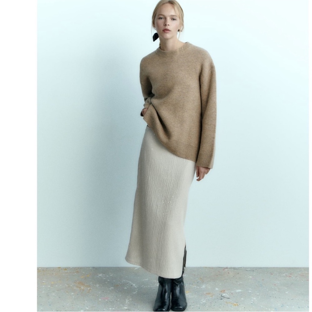 Zara Cream Pencil Skirt